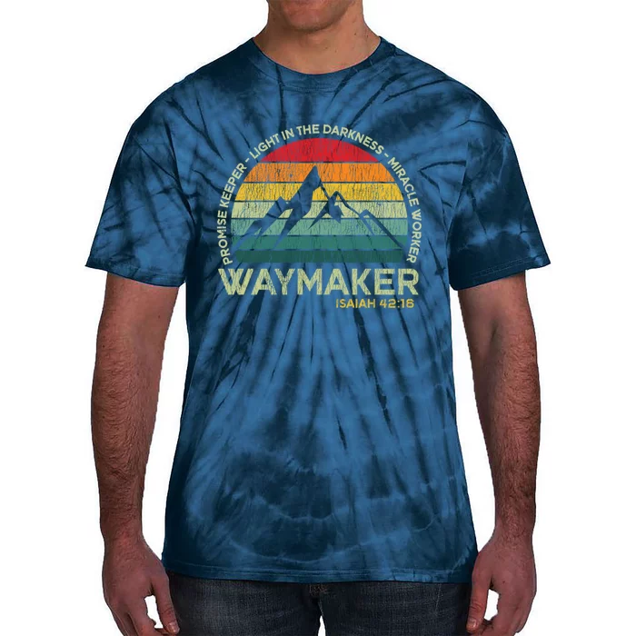 Waymaker Promise Keeper Miracle Worker Christian Vintage Tie-Dye T-Shirt