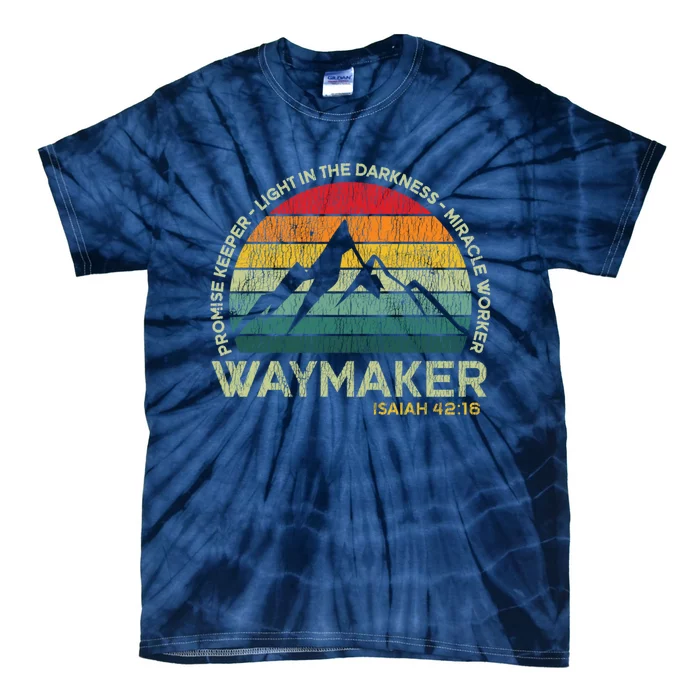 Waymaker Promise Keeper Miracle Worker Christian Vintage Tie-Dye T-Shirt