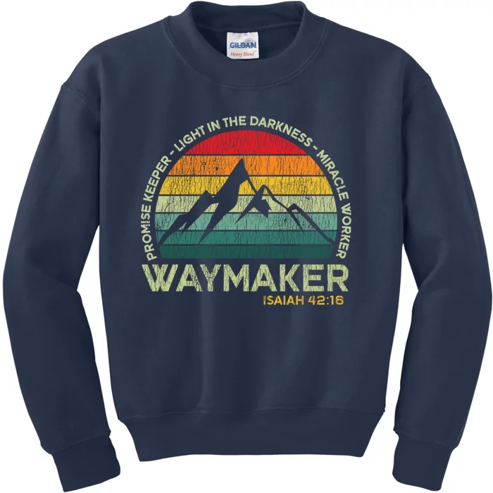 Waymaker Promise Keeper Miracle Worker Christian Vintage Kids Sweatshirt