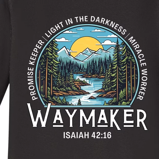 Waymaker Promise Keeper Miracle Worker Christian Bible Verse Baby Long Sleeve Bodysuit