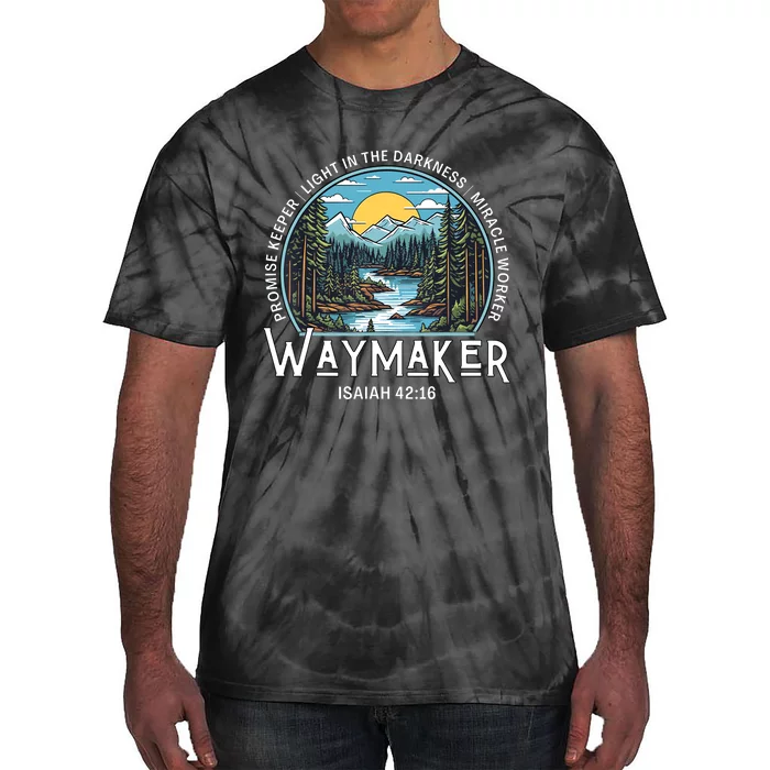 Waymaker Promise Keeper Miracle Worker Christian Bible Verse Tie-Dye T-Shirt