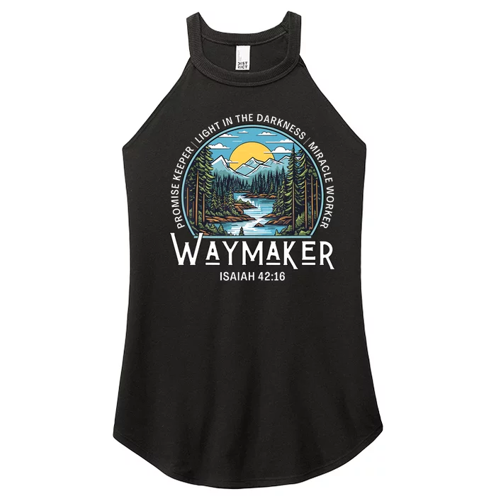 Waymaker Promise Keeper Miracle Worker Christian Bible Verse Women’s Perfect Tri Rocker Tank