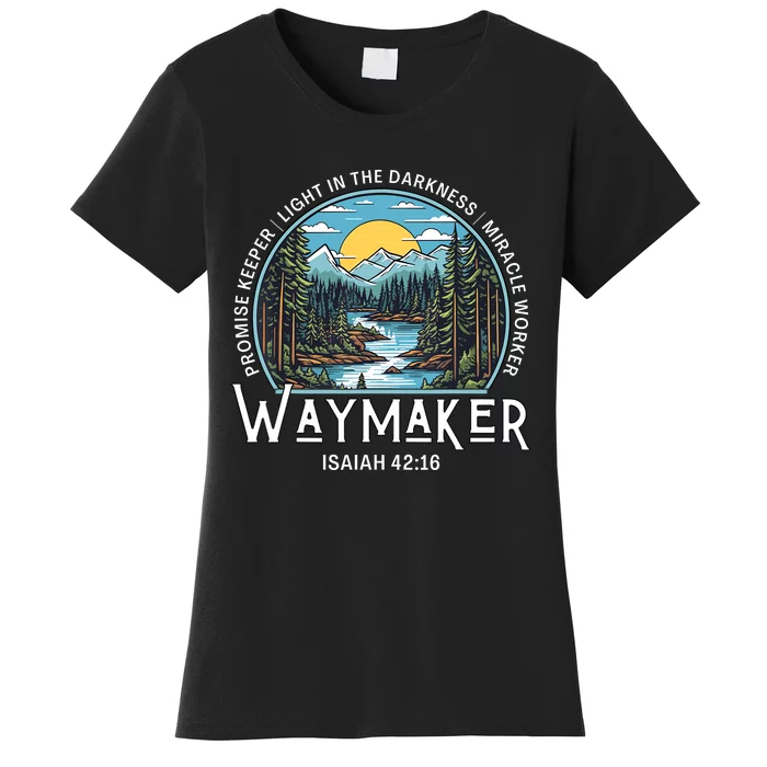 Waymaker Promise Keeper Miracle Worker Christian Bible Verse Women's T-Shirt