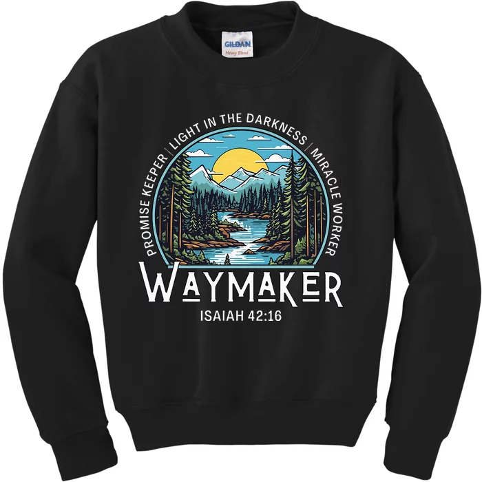 Waymaker Promise Keeper Miracle Worker Christian Kids Sweatshirt