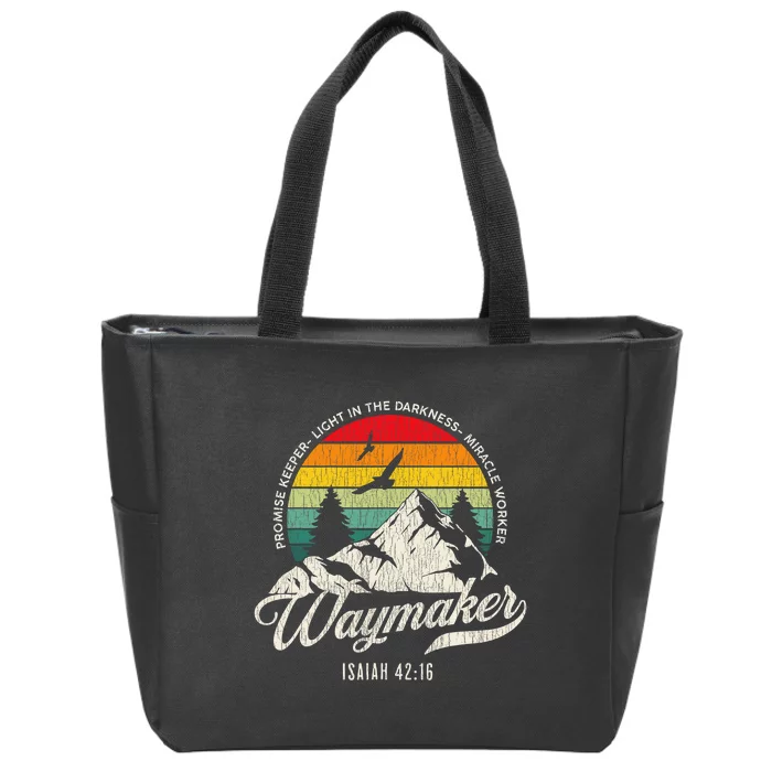 Waymaker Promise Keeper Miracle Worker Christian Bible Verse Zip Tote Bag