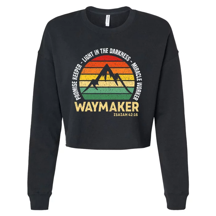 Waymaker Promise Keeper Miracle Worker Christian Believer Cropped Pullover Crew