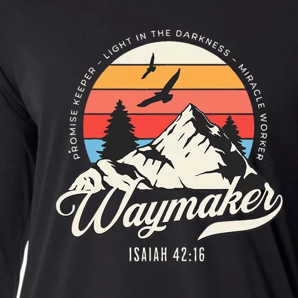 Waymaker Promise Keeper Miracle Worker Christian Bible Verse Cooling Performance Long Sleeve Crew