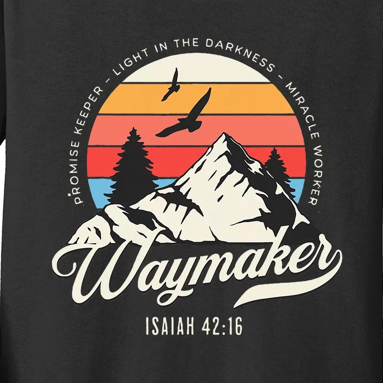 Waymaker Promise Keeper Miracle Worker Christian Bible Verse Kids Long Sleeve Shirt