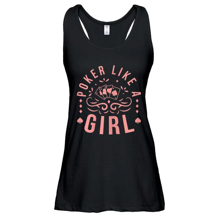 Womens Poker Like A Girl Funny Casino Gambling Ladies Essential Flowy Tank