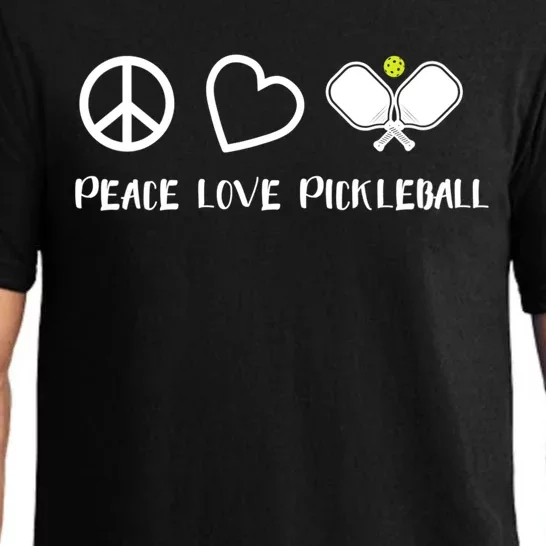 Womens Peace Love Pickleball Funny Pickleball Paddle Player Gift VNeck T Pajama Set