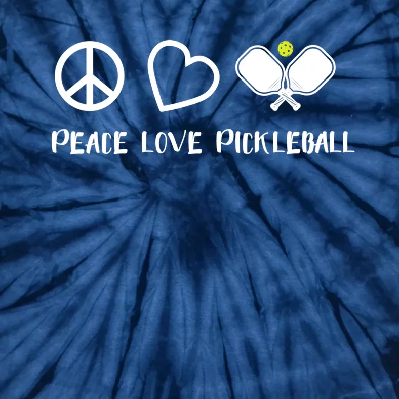 Womens Peace Love Pickleball Funny Pickleball Paddle Player Gift VNeck T Tie-Dye T-Shirt