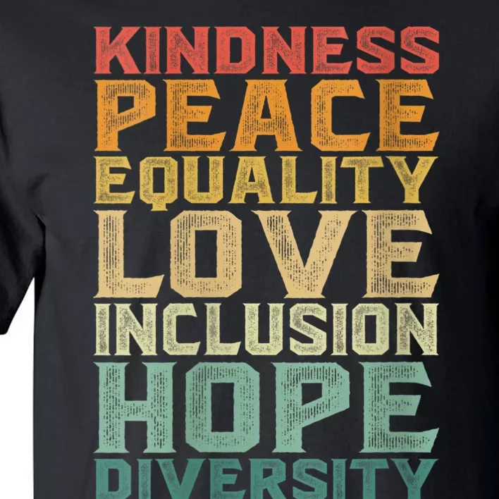 Womens Peace Love Diversity Inclusion Equality Black History Month Tall T-Shirt