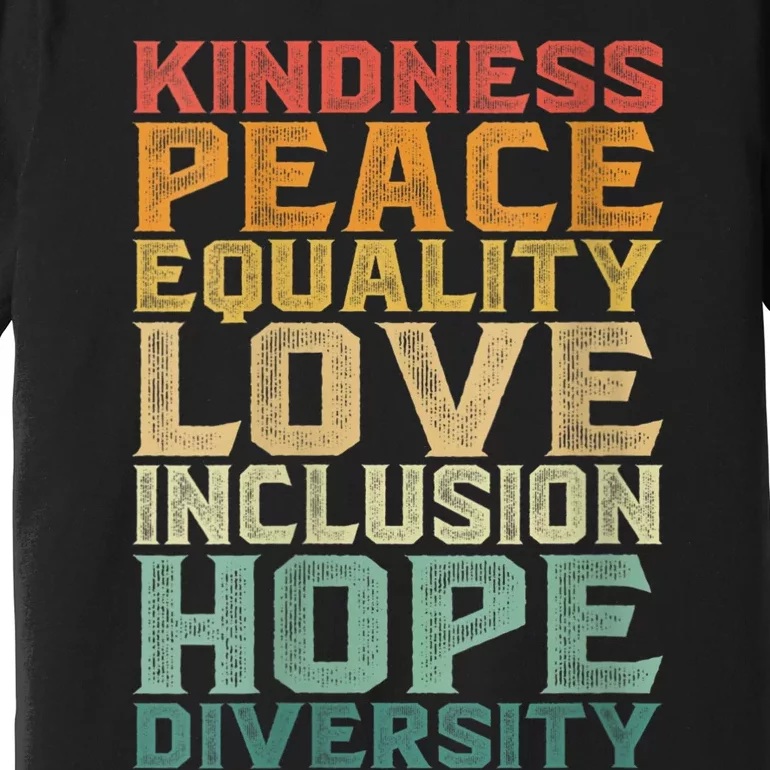 Womens Peace Love Diversity Inclusion Equality Black History Month Premium T-Shirt