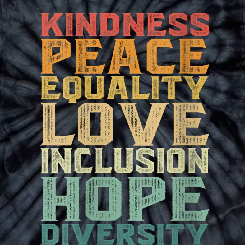 Womens Peace Love Diversity Inclusion Equality Black History Month Tie-Dye T-Shirt