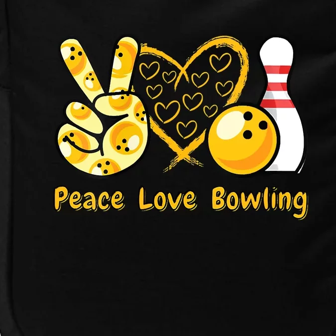 Women Peace Love Bowling Cool Men And Women Bowling Impact Tech Backpack