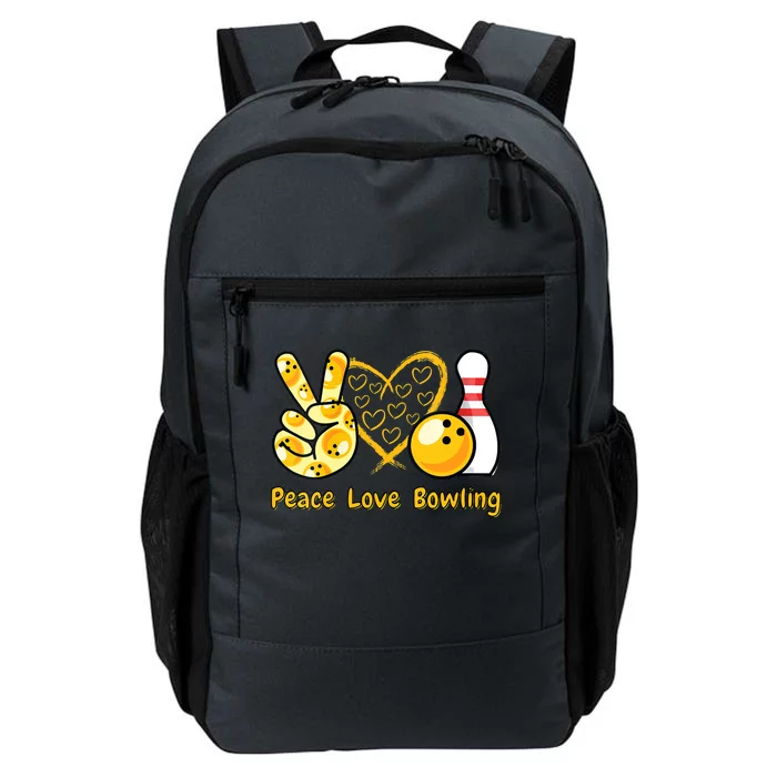 Women Peace Love Bowling Cool Men And Women Bowling Daily Commute Backpack