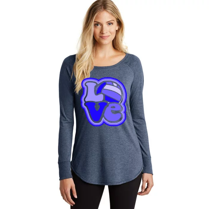 Water Polo Love For Teen And Shades Of Blue Design Cute Gift Women's Perfect Tri Tunic Long Sleeve Shirt