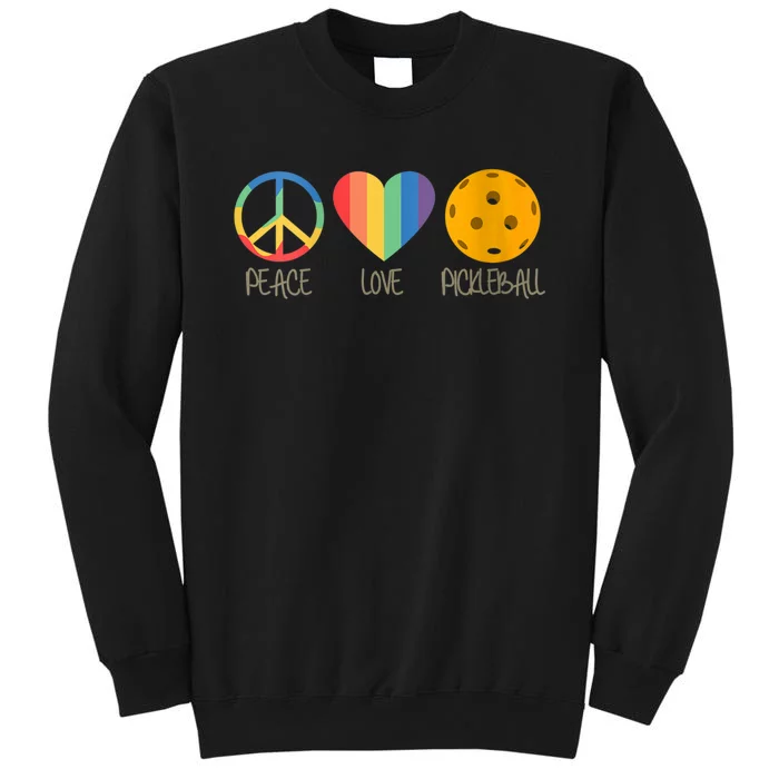 Womens Peace Love Pickleball Tall Sweatshirt