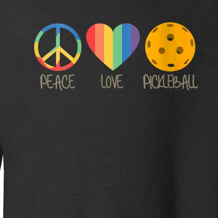 Womens Peace Love Pickleball Toddler Sweatshirt