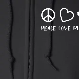 WoM.e.ns Peace Love Pickleball Funny Pickleball Paddle Player Gift V-Neck Full Zip Hoodie