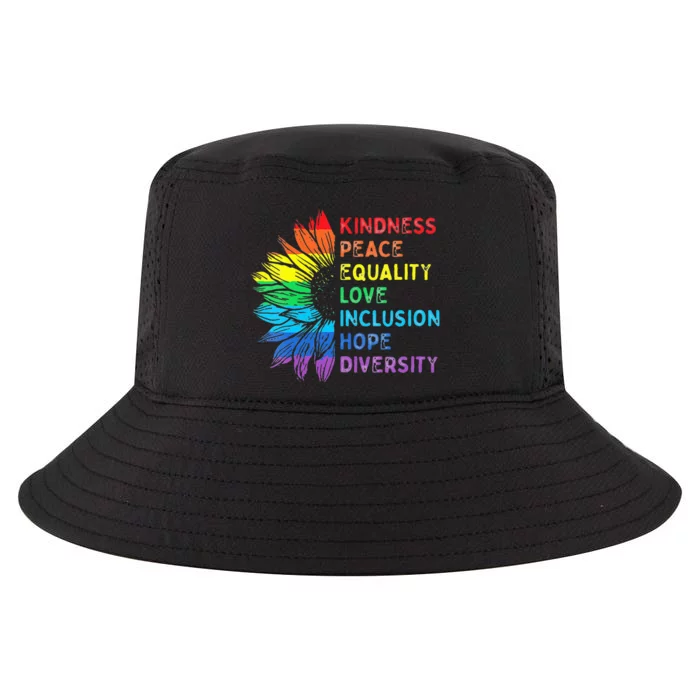 Womens Peace Love Diversity Inclusion Equality Human Rights Rainbow Cool Comfort Performance Bucket Hat