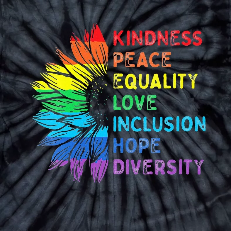 Womens Peace Love Diversity Inclusion Equality Human Rights Rainbow Tie-Dye T-Shirt