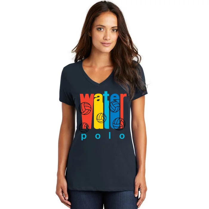 Water Polo Logo Women's V-Neck T-Shirt