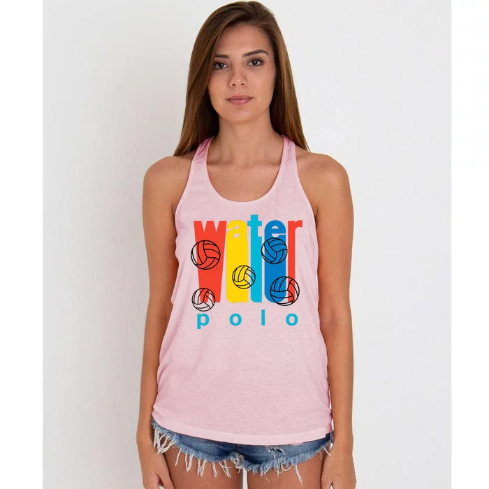 Water Polo Logo Women's Knotted Racerback Tank