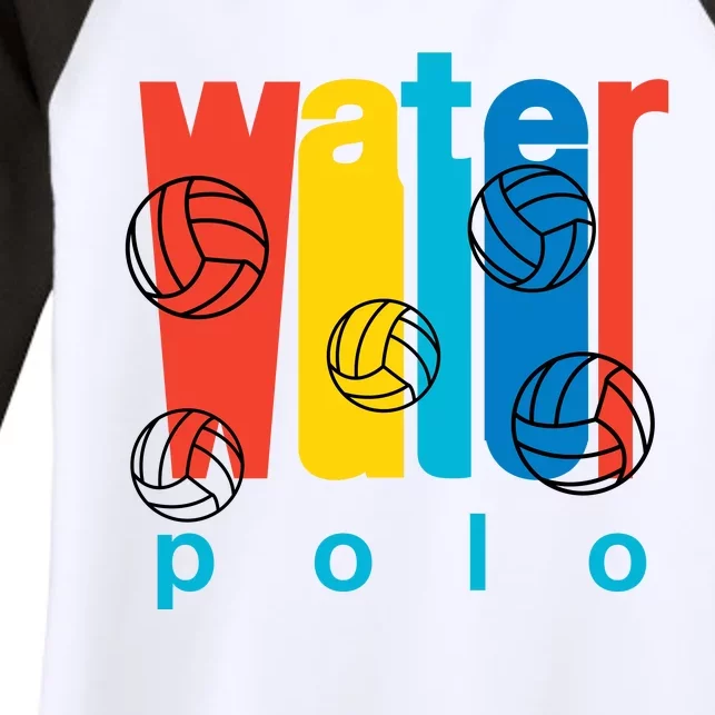 Water Polo Logo Women's Tri-Blend 3/4-Sleeve Raglan Shirt