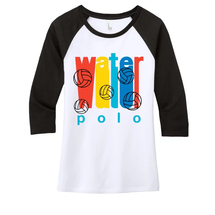 Water Polo Logo Women's Tri-Blend 3/4-Sleeve Raglan Shirt