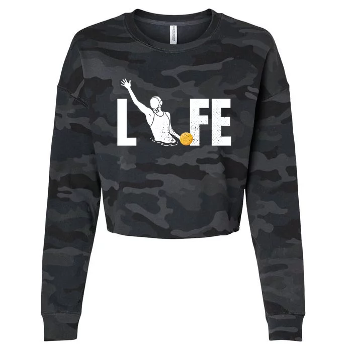 Water Polo Life Water Polo Player Gift Love Water Polo Cool Gift Cropped Pullover Crew