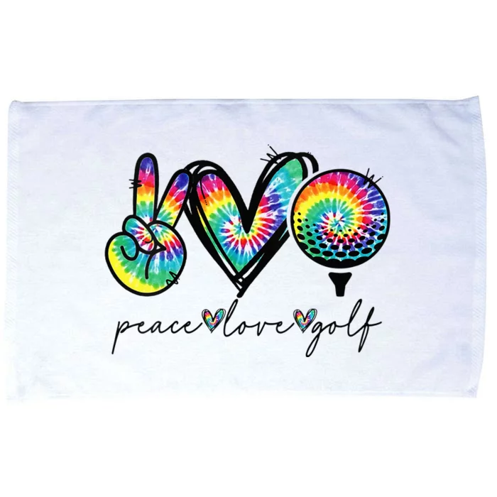 Womens Peace Love Golf Tie Dye Cute Golf Lovers Microfiber Hand Towel