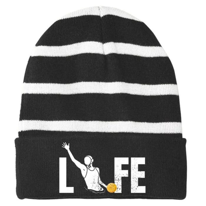 Water Polo Life Water Polo Player Gift Love Water Polo Cool Striped Beanie with Solid Band