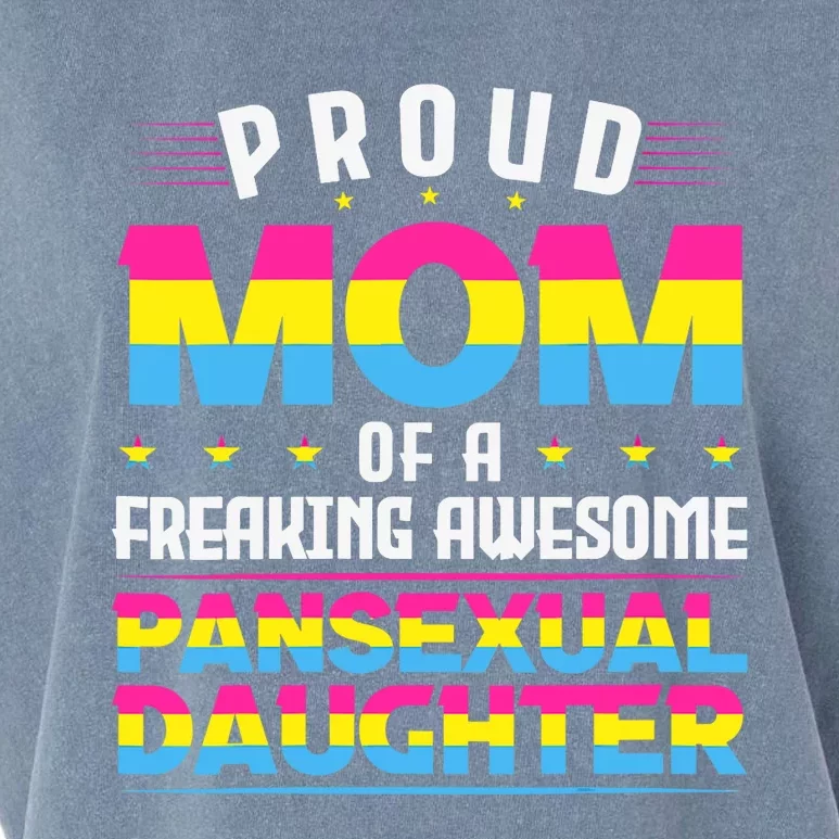 Wo Proud Mom Of An Awesome Pansexual Daughter Pan Pride LGBT Garment-Dyed Women's Muscle Tee