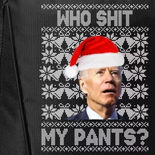 Who Pooped My Pants? Funny Biden Ugly Christmas City Backpack