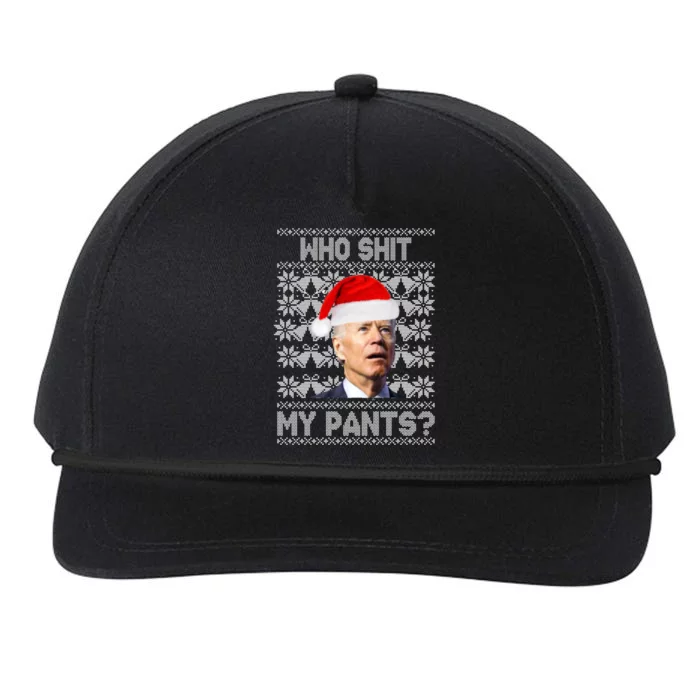 Who Pooped My Pants? Funny Biden Ugly Christmas Snapback Five-Panel Rope Hat