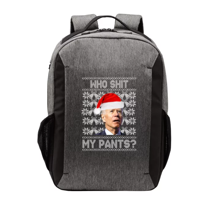 Who Pooped My Pants? Funny Biden Ugly Christmas Vector Backpack