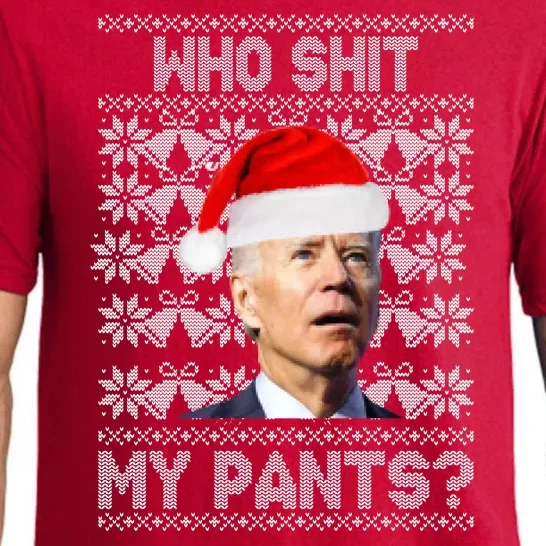 Who Pooped My Pants? Funny Biden Ugly Christmas Pajama Set