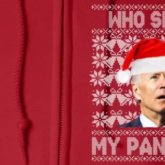 Who Pooped My Pants? Funny Biden Ugly Christmas Full Zip Hoodie