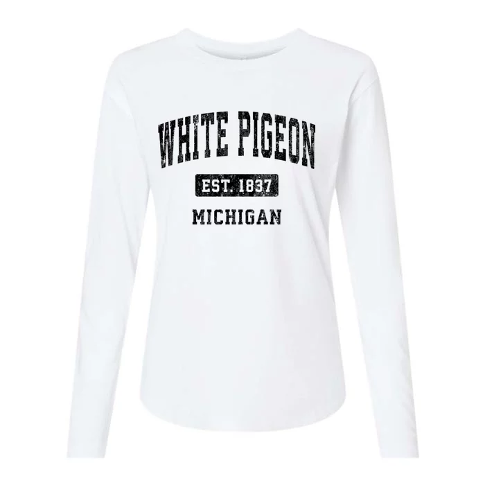 White Pigeon Michigan Mi Vintage Athletic Sports Womens Cotton Relaxed Long Sleeve T-Shirt