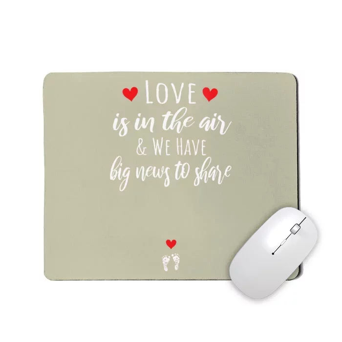 Womens Pregnant Mom Valentine's Day Pregnancy Reveal Announcement Mousepad