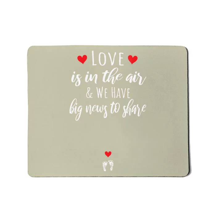 Womens Pregnant Mom Valentine's Day Pregnancy Reveal Announcement Mousepad