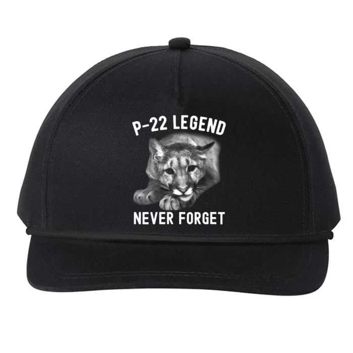 Womens P22 Mountain Lion Never Forget P22 Exotic Animals Snapback Five-Panel Rope Hat