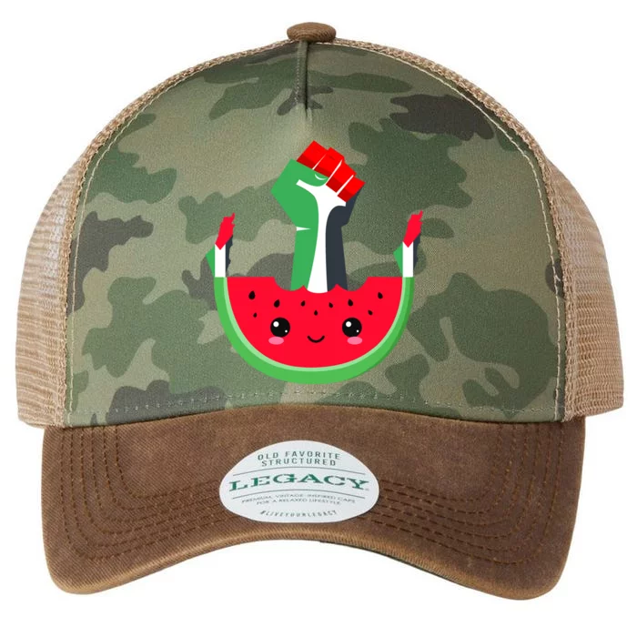 Watermelon Palestine Map Country Patriots And Supporters Legacy Tie Dye Trucker Hat