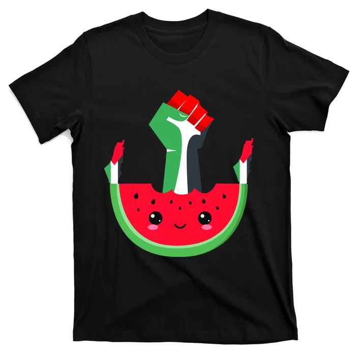 Watermelon Palestine Map Country Patriots And Supporters T-Shirt