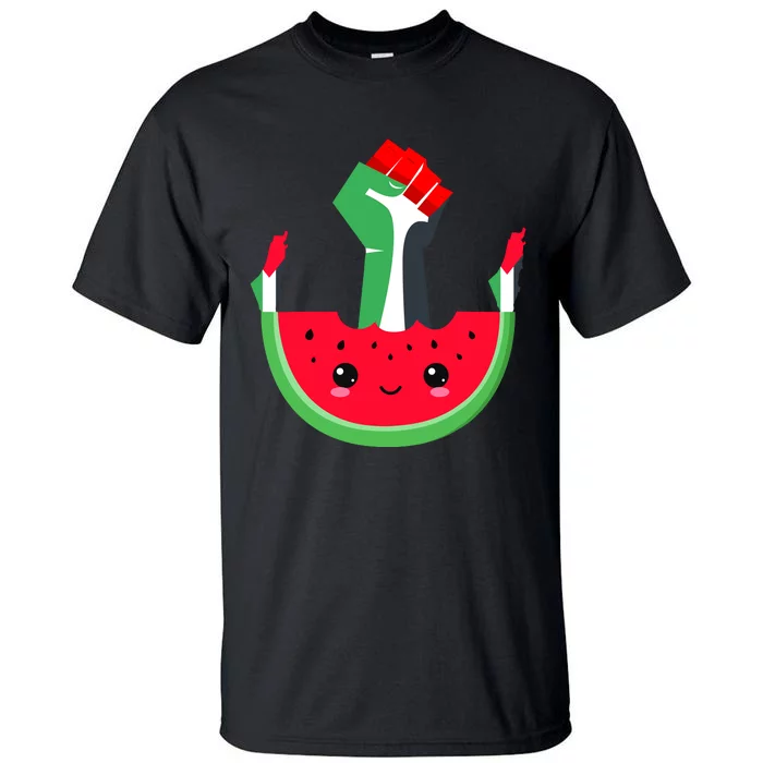 Watermelon Palestine Map Country Patriots And Supporters Tall T-Shirt