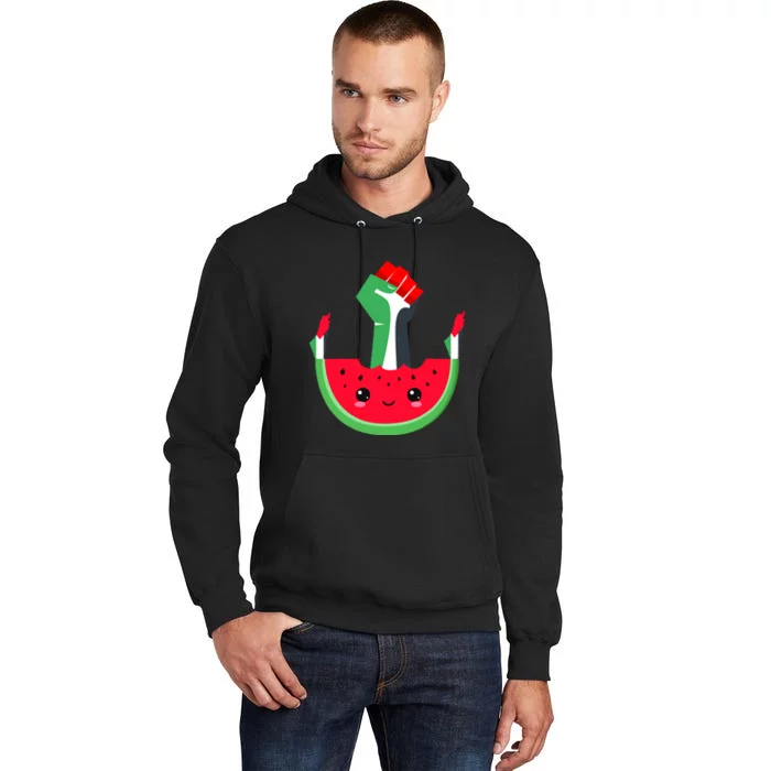 Watermelon Palestine Map Country Patriots And Supporters Tall Hoodie