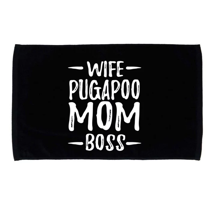 Wife Pugapoo Mom Boss Funny Dog Mom Gift Idea Gift Microfiber Hand Towel