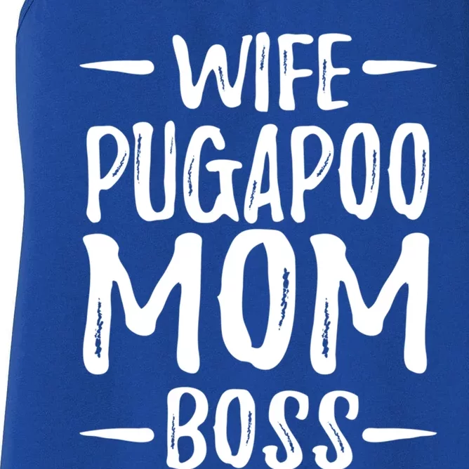 Wife Pugapoo Mom Boss Funny Dog Mom Gift Idea Gift Women's Racerback Tank