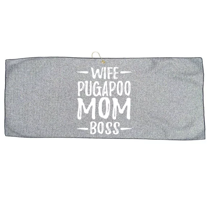 Wife Pugapoo Mom Boss Funny Dog Mom Gift Idea Gift Large Microfiber Waffle Golf Towel